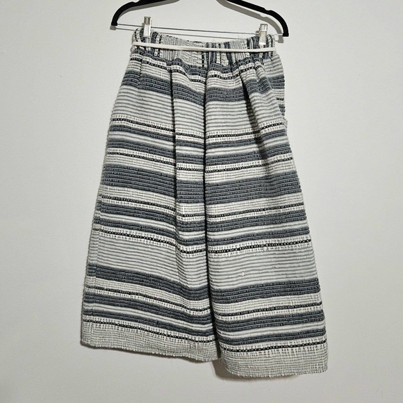 Anthropologie Laura Siegel Ellison Culotte Pants Sz S Stripped‎ Textured Pull On - Picture 7 of 13